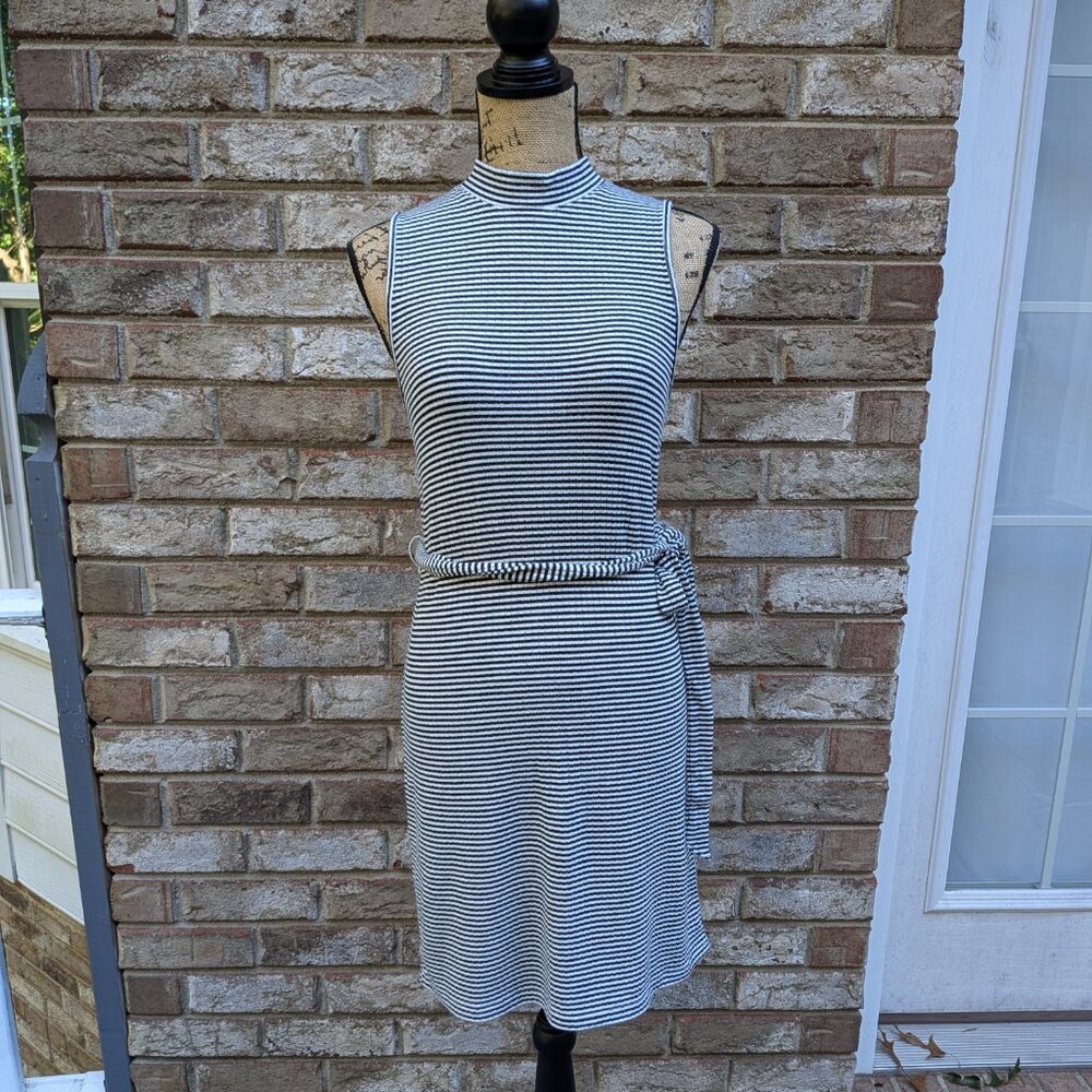 ⭐ Abercrombie & Fitch Striped Mock Neck Dress Size Small Tall